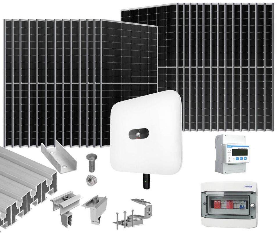 Sistem fotovoltaic ON-GRID 12KW, trifazat, montaj pe acoperis din tigla, KIT12KW-3FAZE-HUAWEI455
