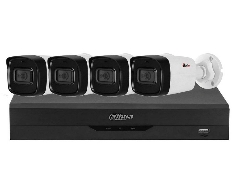 Sistem supraveghere 4 camere plastic Full HD DVR 4 canale Dahua