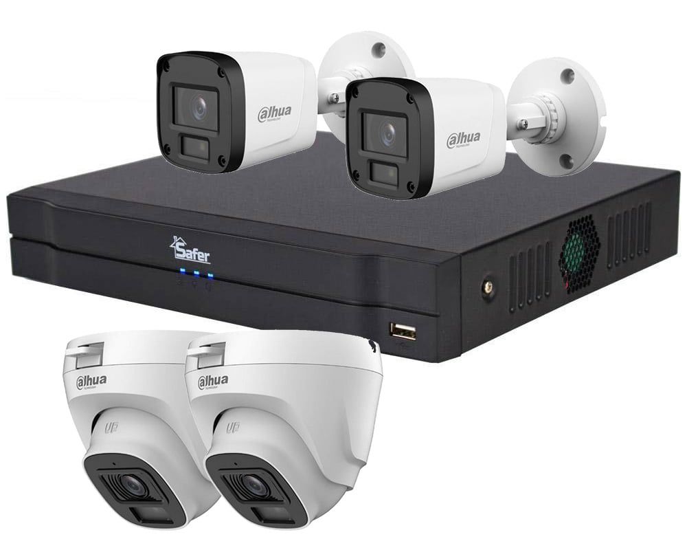 Sistem supraveghere mixt 4 camere 2MP Full HD IR 20m KITFULL4X8020