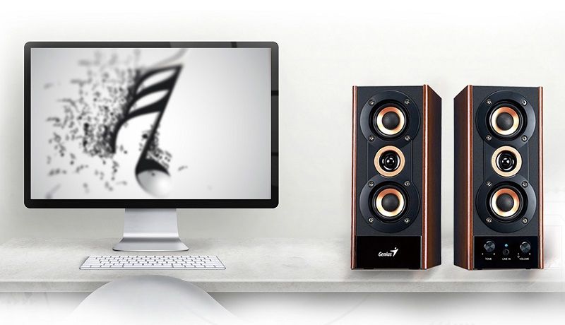 Set boxe lemn 2x10W (20W) Genius SP-HF800A II - A2t.ro