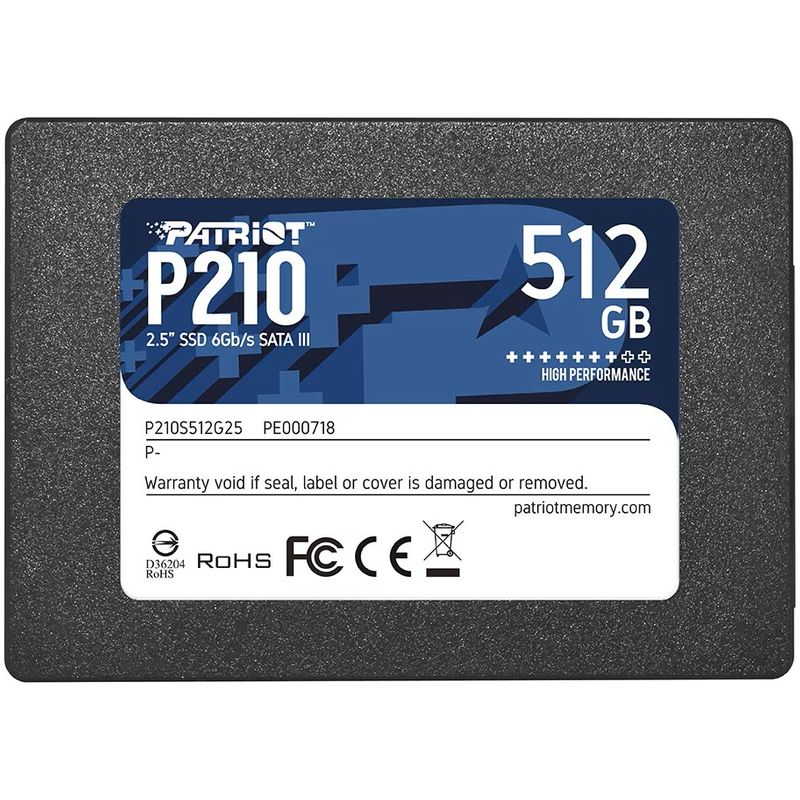 SSD 512GB Patriot P210 P210S512G25, SATA III, 2.5 inch, 520MB/s