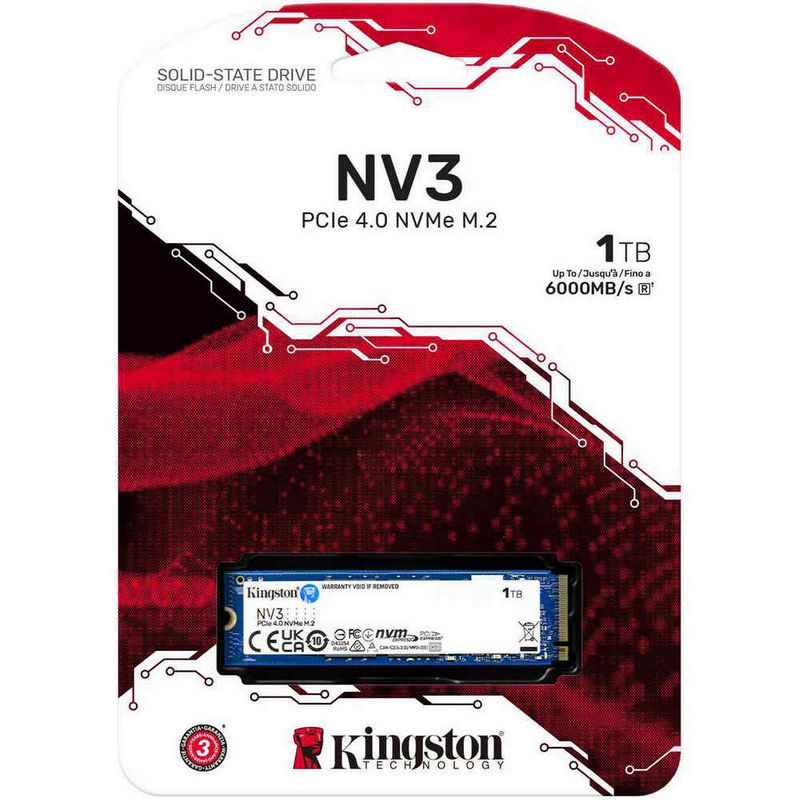 Kingston 1TB SSD M.2 2280 NVMe PCIe3.0×4 Kingston NV3 PCIe Gen4 NVMe M.2 SSD - 1TB – I Gaming Computer