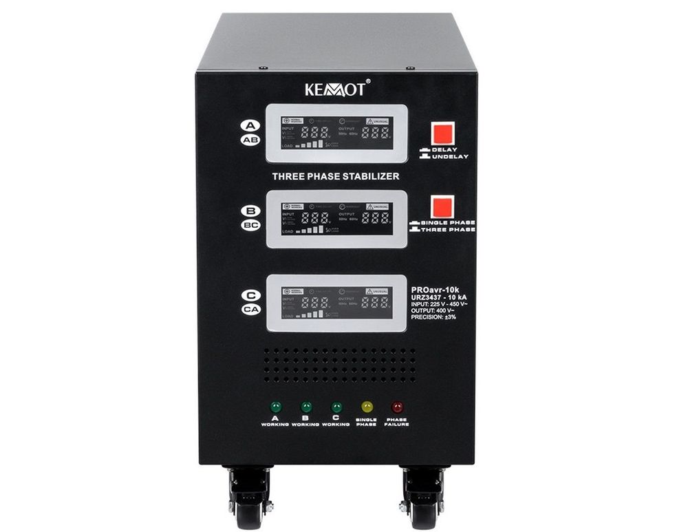 Stabilizator de tensiune cu servomotor trifazat 10000 VA, cu