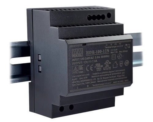 Sursa de alimentare Mean Well HDR-100-12N, 12V, 7.5A, montare pe sina DIN