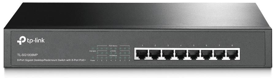 Switch 8 porturi POE Gigabit TP-Link TL-SG1008MP, 16KB Jumbo Frame