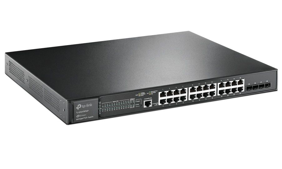 Switch Tp-Link Omada TL-SG3428XMP 29 porturi,  24x Gigabit PoE+, 4x SFP+ 10GE, 1x RJ45 consola, 384W, Management L2+, montare in rack