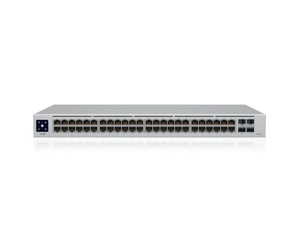 Switch Ubiquiti UniFi USW-48-POE, 52 porturi, 32x PoE 195W, Gigabit, 4 porturi SFP, cu management, montare in rack