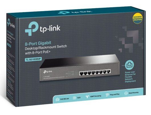 Switch 8 porturi POE Gigabit TP-Link TL-SG1008MP, 16KB Jumbo Frame