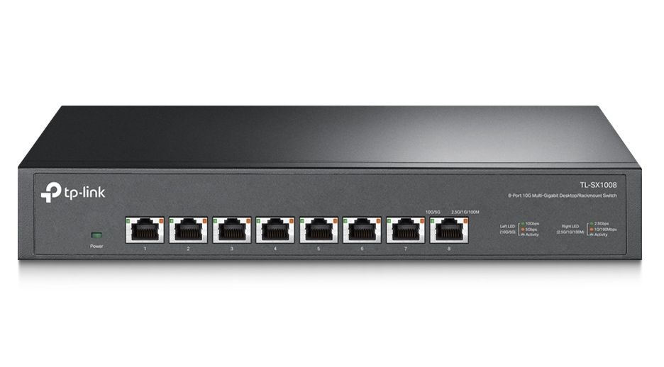 Switch cu 8 porturi Gigabit 10G, capacitate 160Gbps, Indicator LED, Conexiune Plug and Play, Tp-Link Omada TL-SX1008