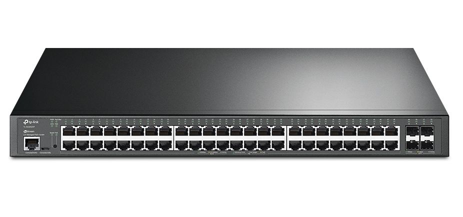 Switch cu management Tp-Link Omada TL-SG3452XP, 52 porturi, 48x RJ45 PoE+, 500W, 4x 10GE SFP, integrare in Omada SDN, montare in rack