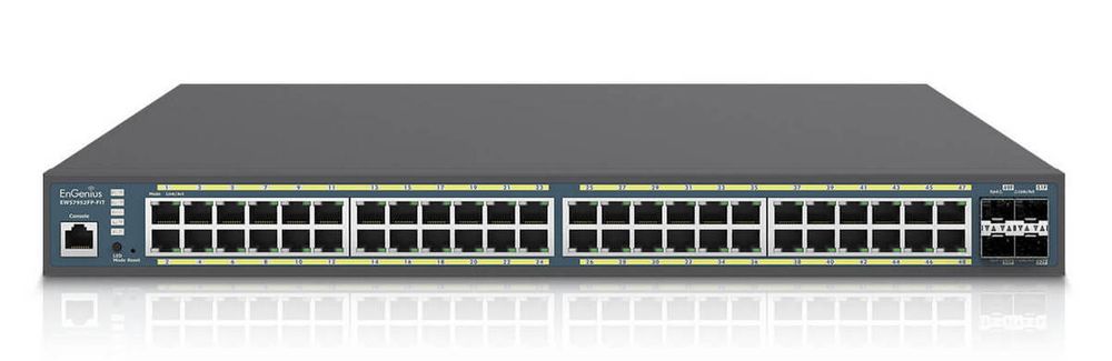 Switch EnGenius Fit 48 porturi, 4 porturi SFP, PoE+, putere PoE 740W, EWS7952FP-Fit
