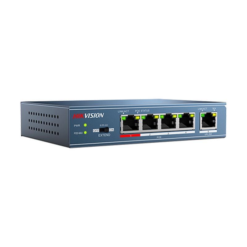 Switch Hikvision, 4 porturi, PoE, 35W, DS-3E0105P-E-M