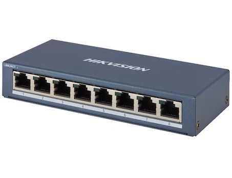Switch Hikvision, 8 x porturi Gigabit RJ45, 16 Gbps, DS-3E0508-E(B)