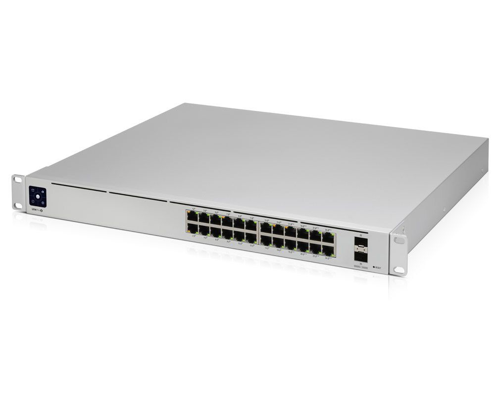 Switch PoE 24 porturi 1GB (16 x PoE), 2 x SFP 1GB, cu management, 95W, rackabil, Ubiquiti UniFi USW-24-POE-EU