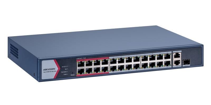 Switch PoE, 24 porturi, Hikvision DS-3E1326P-EI/M, 30W per port
