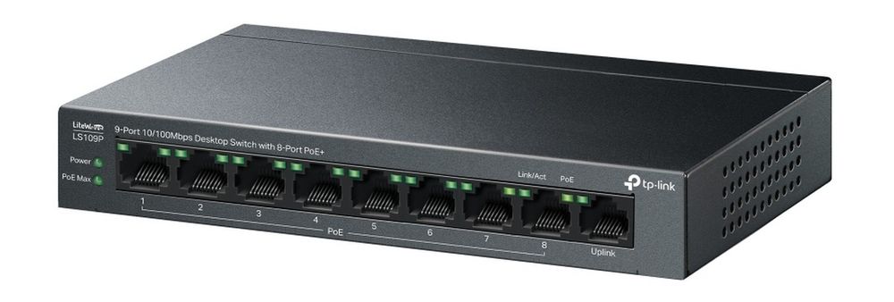Switch PoE 9 porturi Tp-Link LS109P, 8x porturi PoE+, 1x port RJ45