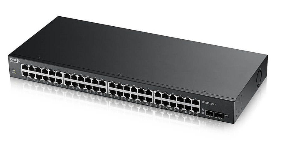 Switch ZYXEL cu 48 de porturi Gigabit, 2x SFP, management, rackabil, GS1900-48-EU0101F