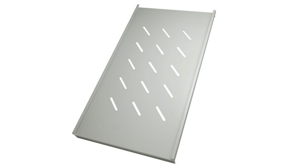 Tava fixa pentru rack, metalica, 280x500 mm, prindere laterala, fante ventilatie, alba, SHELF-450G