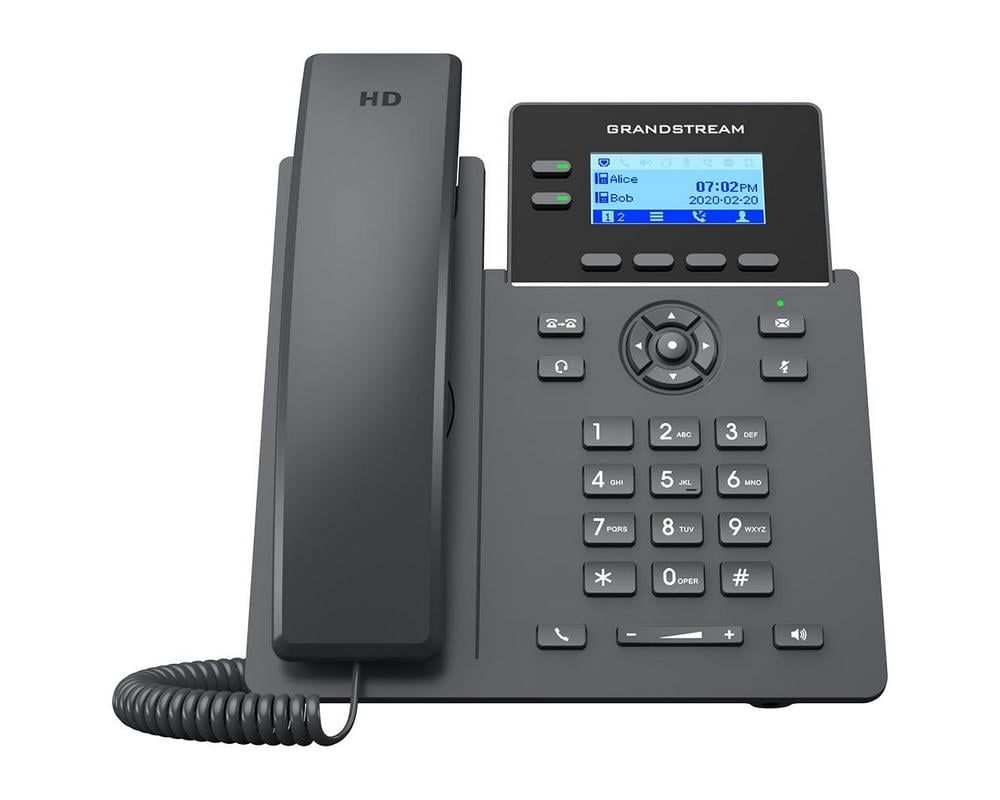 Telefon VoIP cu ecran color LCD, 2 linii, 4 conturi SIP, PoE, Grandstream GRP2602P