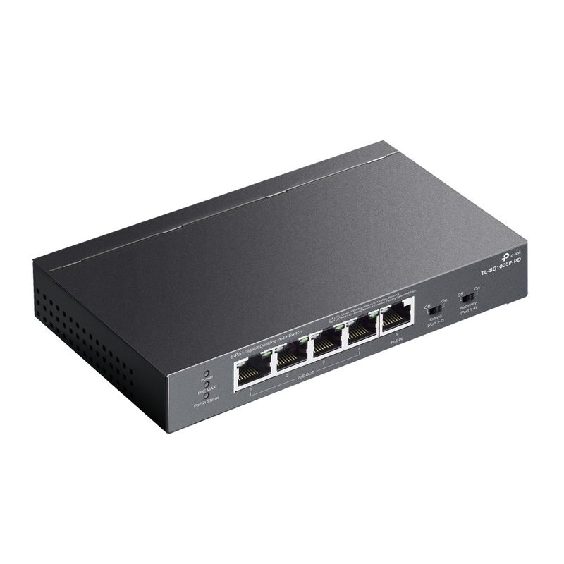 Switch cu 5 porturi Gigabit 4x PoE+ si 1x PoE++ Tp-Link TL-SG1005P