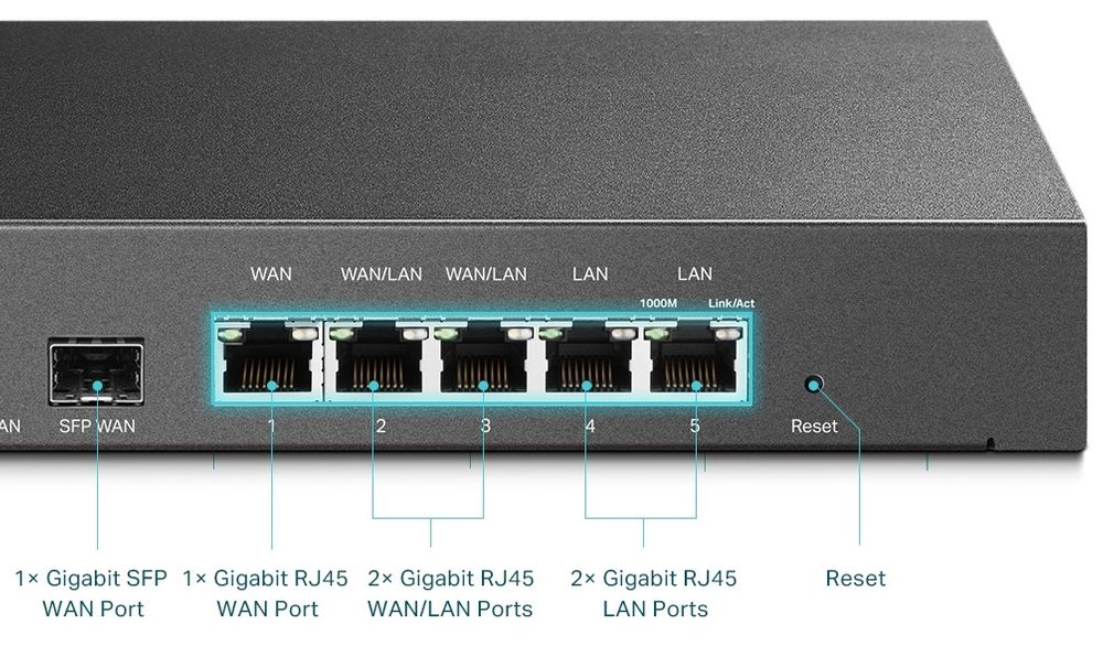 Router Multi WAN VPN, 1x SFP Gigabit, 5x LAN Gigabit, compatibil