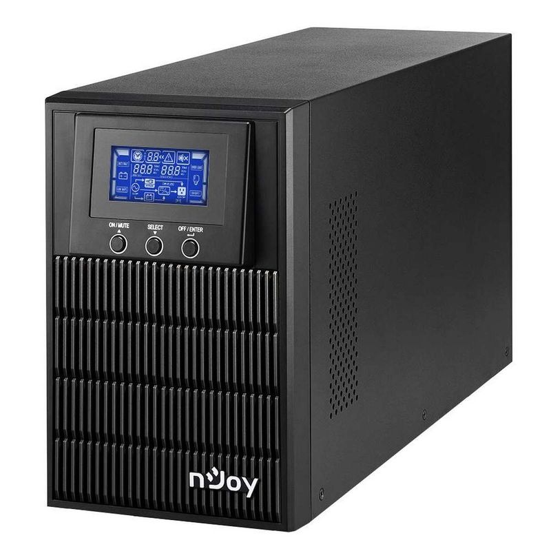 UPS cu 3 prize Schuko 1000VA/900W Aten Pro, sinusoidala pura, dubla conversie, eficienta 95%, nJoy PWUP-OL100AP-AZ01B