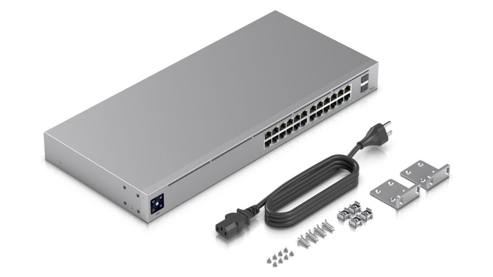 Switch Ubiquiti UniFi, 24 porturi Gigabit, 2 SFP, Layer 2, managed