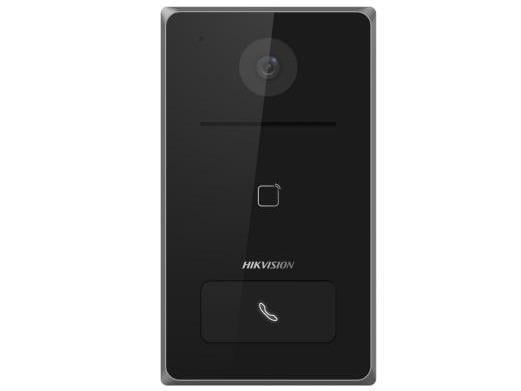 Videointerfon IP de exterior Hikvision DS-KV6133-WME1/FLUSH, 2 MP, difuzor incorporat, IP65, montaj incastrat, 2000 utilizatori, 10.000 carduri