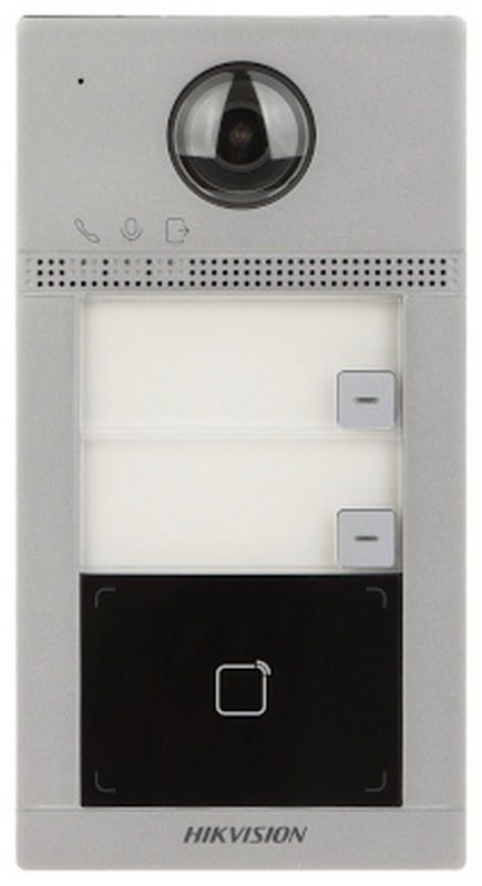 Post de exterior Videointerfon IP, Hikvision, FullHD, Wi-Fi, 2 familii, aparent, DS-KV8213-WME1(B)/SURFACE