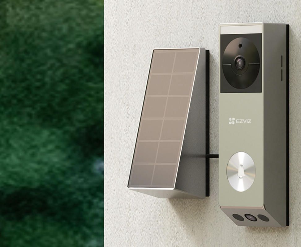 Sonerie video Wi-Fi pe baterii cu panou solar EZVIZ, lentila duala