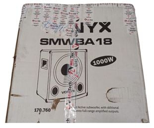 [RESIGILAT] Subwoofer activ RMS 500W, 2x 250W, 8Ohm, 18 Inch, Jack 6.35, RCA, stereo, negru, Vonyx SMWBA18-R1