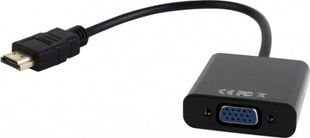 Cablu adaptor de la HDMI Tata la VGA Mama + Jack Audio 3.5 mm, Gembird A-HDMI-VGA-03