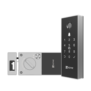 Incuietoare smart usa intrare EZVIZ DL03 Pro, rim lock, Wi-Fi 2.4GHz, amprenta, cod, card, control aplicatie, alarma, IP65, CS-DL03 (WBCP)