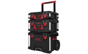 Set 3 cutii depozitare Packout Milwaukee, One Key, IP65, cleme blocare, maner transport, 4932464244