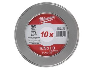 Set 10 discuri abrazive Milwaukee pentru debitat inox, 125x1.0x22.22, 4932478998