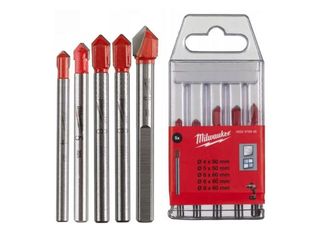 Set burghie Milwaukee pentru sticla si placi ceramice, de la 4x 50mm la 8x 60mm, 4932479948