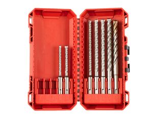 Set burghie Milwaukee SDS-Plus MX4, 7 bucati, 4 taisuri, diametru 5-12mm, carbura solida 5-10mm, fante 12-32mm, 4932492113