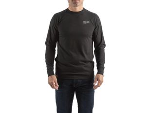 Bluza hibrida Milwaukee, marimea L, material respirabil, 156 gsm, bumbac si poliester, negru, 4932492985