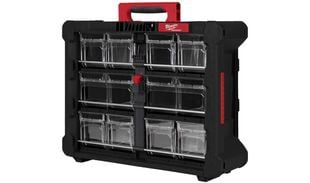 Cutie organizare Packout Milwaukee, capace rabatabile, maner ergonomic, compartimente pentru articole mici, 4932498323
