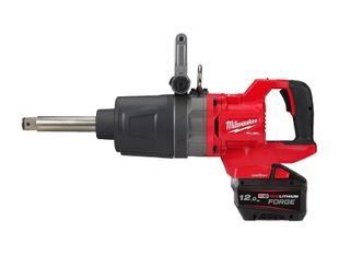 Cheie impact 1 inch pentru camioane Milwaukee M18 ONEFHIWF1D-121C FUEL ONE-KEY, maner D, gat 150mm, 2711Nm, acumulator 12Ah, incarcator, cutie, 4933499251