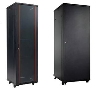 Rack de podea 47U, 19 inch, 600x800 mm, structura otel, incarcare 800 kg, usa sticla securizata, panouri laterale detasabile, Safer SAF-NC-6847