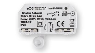 Actuator rulouri si copertine electrice Homematic IP HmIP-FROLL, incastrat, 230V, 500VA, 868 MHz, IP20, control aplicatie si vocal