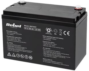 Acumulator cu gel, 12V, 100Ah, rezistenta interna 7 mOhm, Rebel BAT0421