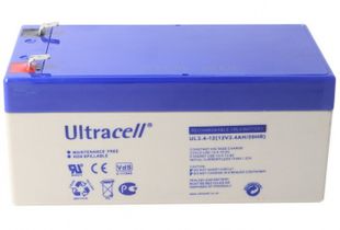 Acumulator VRLA 12V, 3.4Ah, Carcasa din ABS, Ultracell UL3.4-12 F1
