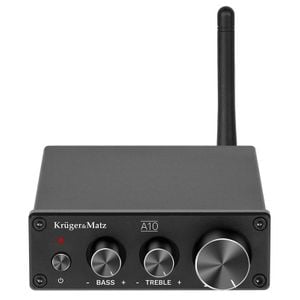 Amplificator stereo Kruger Matz KM0568, 2x50W, Bluetooth 5.1 aptX HD, 4 ohmi, reglaj bass inalte