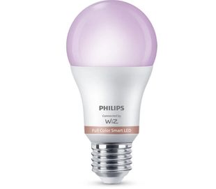 Bec LED inteligent Philips 8720169170933, RGB A60, E27, 8.5W, 806 lm, Wi-Fi, Bluetooth, control aplicatie WiZ, Matter