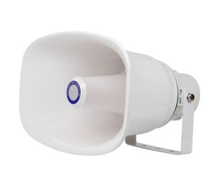 Goarna de exterior DSPPA DSP1650, 50W, IP66, 8 Ohmi, transformator 100V, alba