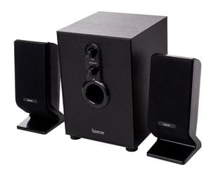 Boxe Spacer SPB-2200 2.1, pentru PC, 11W RMS, 2x 3W si 5W, control volum si bass, subwoofer lemn, jack 3.5mm, 220V, negru