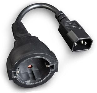 Cablu adaptor C14 tata - Schuko mama pentru UPS, PC-SFC14M-01