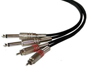 Cablu audio 3M 2 RCA la 2 Jack 6.3 Mono, CM3RJ-2